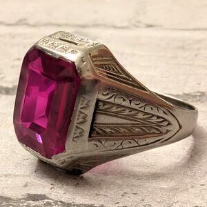 Ostby and Barton White Gold Ring with Markings OB10K